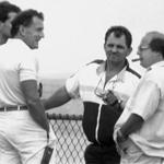 Francis ?Cadillac Frank? Salemme (left) and Robert Deluca (far right) were seen meeting on Day Boulevard in South Boston around 1990.